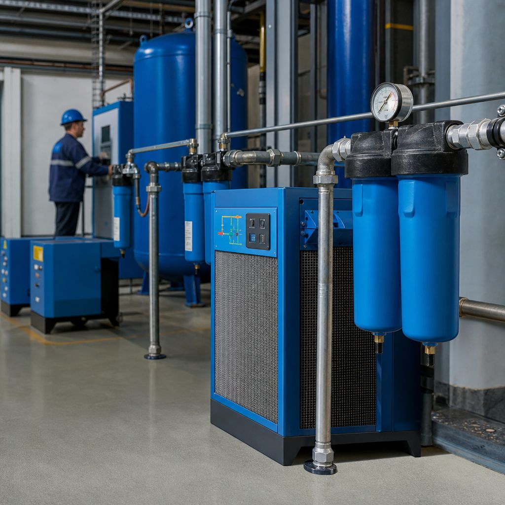 Unidade de tratamento de ar garante qualidade do ar comprimido industrial